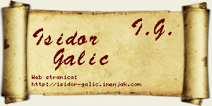 Isidor Galić vizit kartica